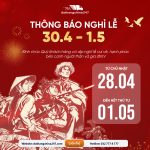 THÔNG BÁO: LỊCH NGHỈ LỄ 30.4 – 1.5 NĂM 2024