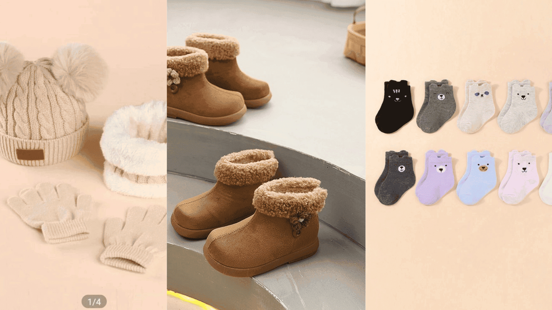 Hình ảnh phụ kiện thời trang trẻ em bán chạy dịp cuối năm đa dạng màu sắc dễ thương an toàn ấm áp quà tặng