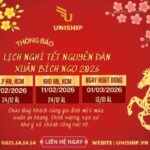 UNISHIP : Thông Báo Lịch Nghỉ Tết Nguyên Đán Xuân Bích Ngọ 2026